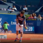 2016 Barcelona Open BancSabadell: Tennis ball boy collision with wall